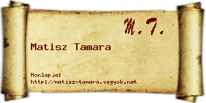 Matisz Tamara névjegykártya